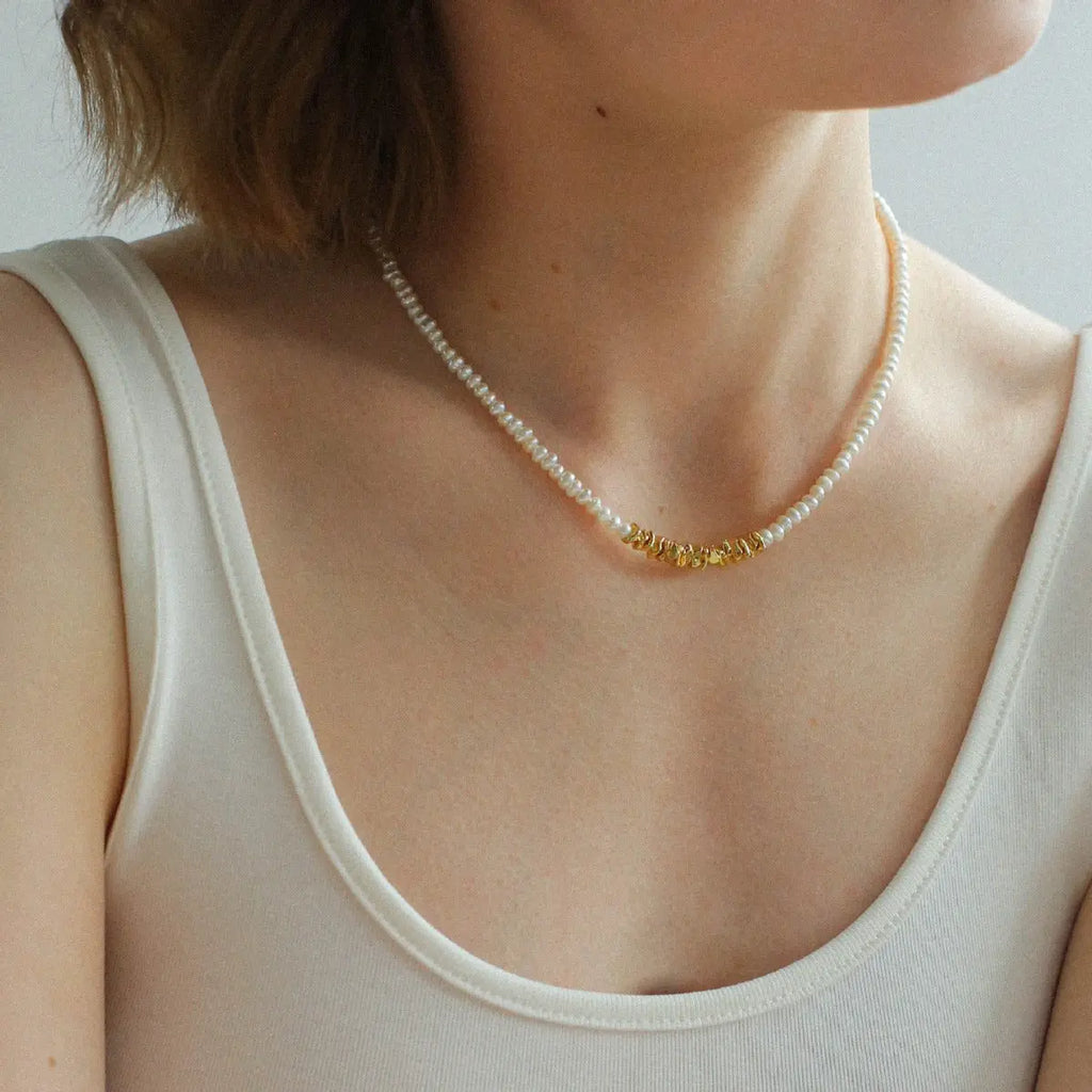 Scattered Gold Mini Pearl Necklace Miya Atelier-Shenzhen