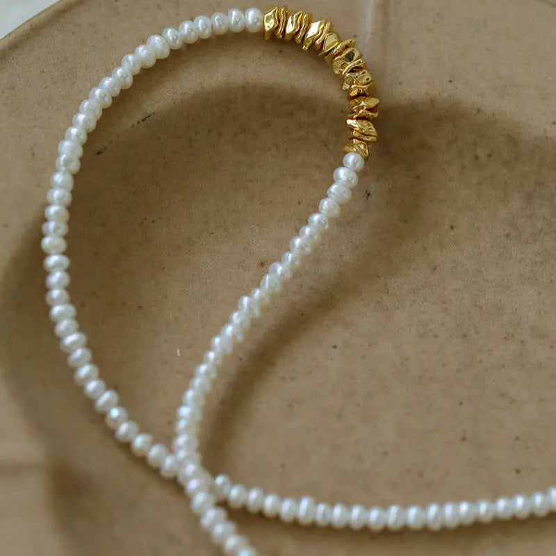 Scattered Gold Mini Pearl Necklace Miya Atelier-Shenzhen
