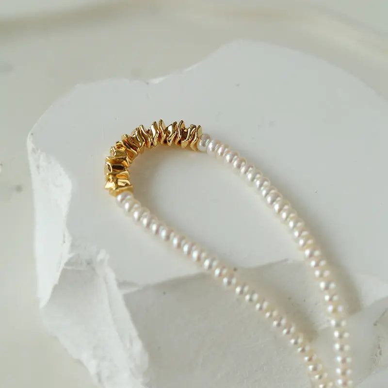 Scattered Gold Mini Pearl Necklace Miya Atelier-Shenzhen