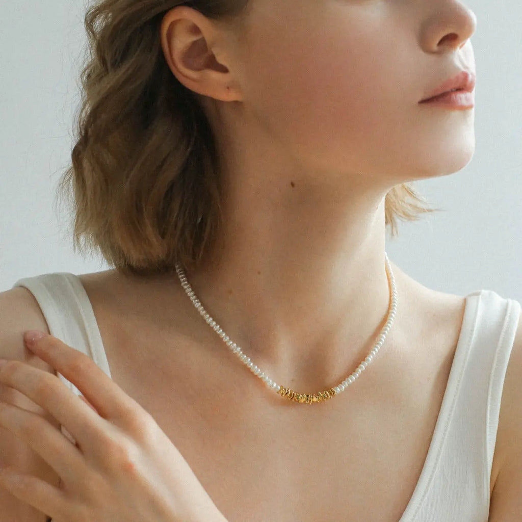 Scattered Gold Mini Pearl Necklace Miya Atelier-Shenzhen