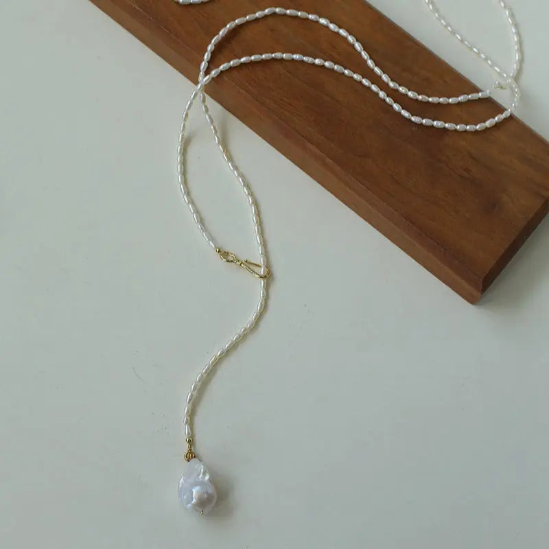 Extra-Long Rice & Baroque Pearl Layering Necklace Miya Atelier-Shenzhen