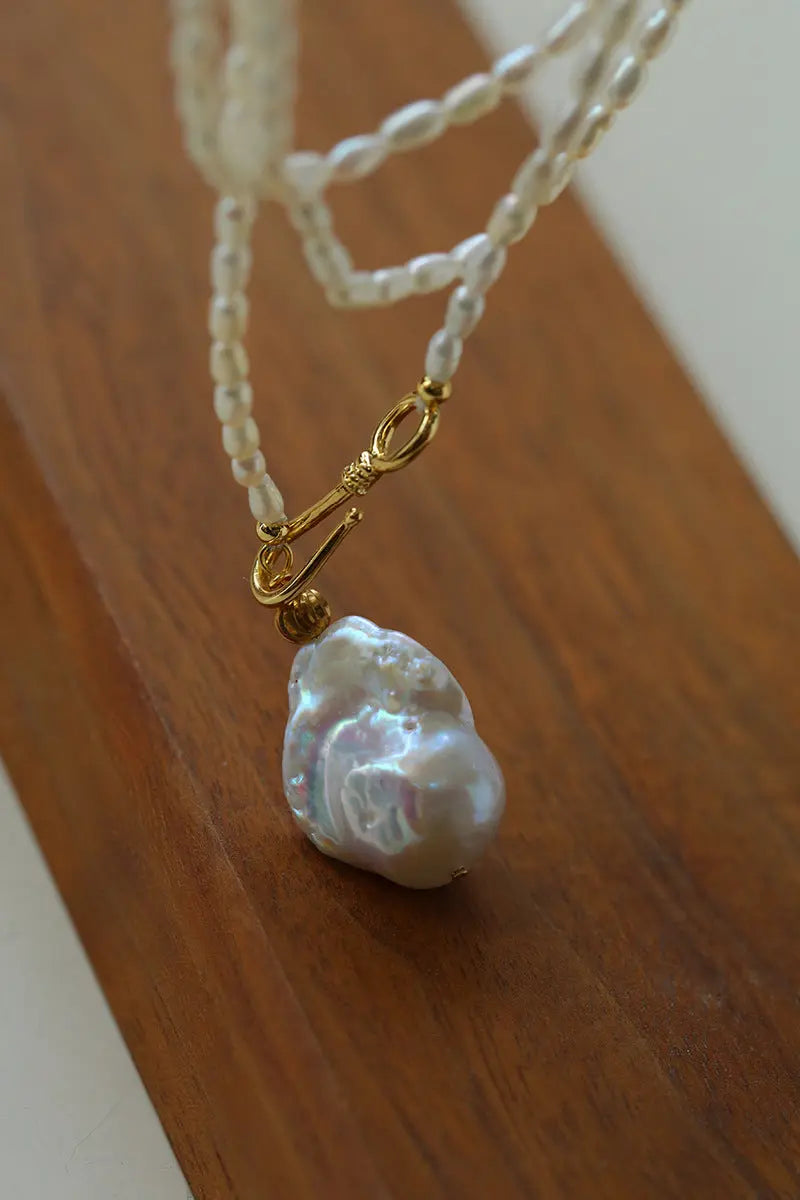Extra-Long Rice & Baroque Pearl Layering Necklace Miya Atelier-Shenzhen