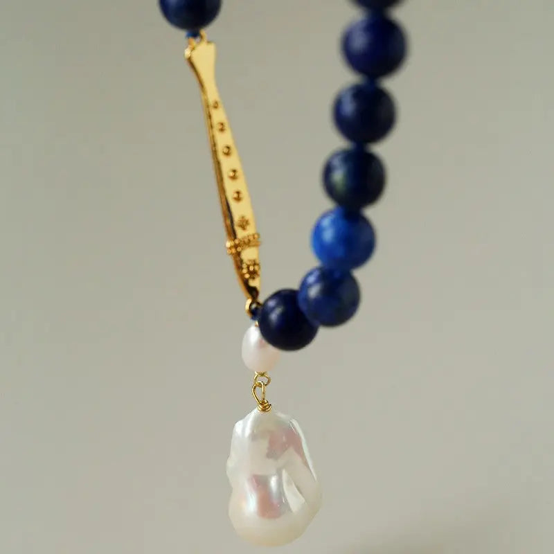 Metal Fish & Lapis Lazuli Choker Necklace Miya Atelier-Shenzhen