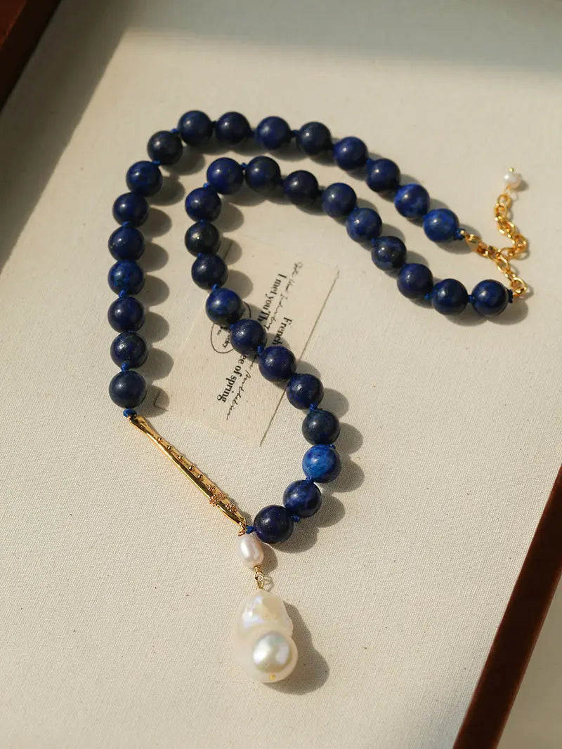 Metal Fish & Lapis Lazuli Choker Necklace Miya Atelier-Shenzhen