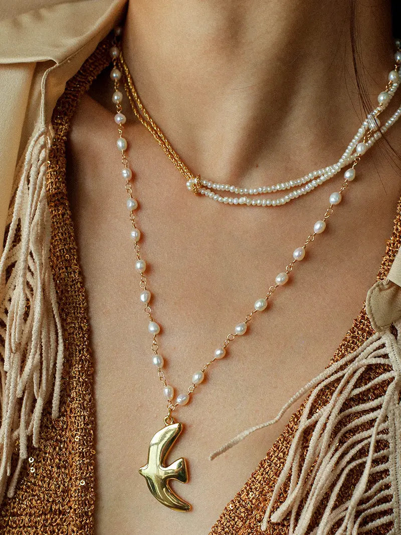 French Long Pendant Necklace Miya Atelier-Shenzhen