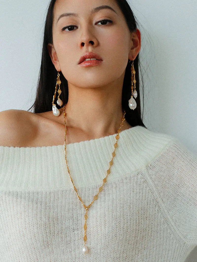 Vintage Bohemian Openwork Filigree Chain Necklace Miya Atelier-Shenzhen