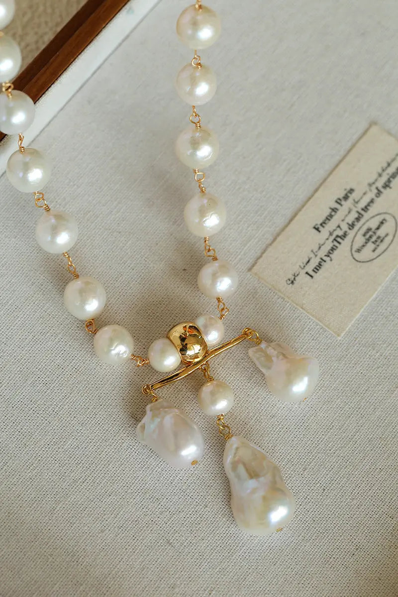 Vintage Baroque Pearl Long Necklace Miya Atelier-Shenzhen