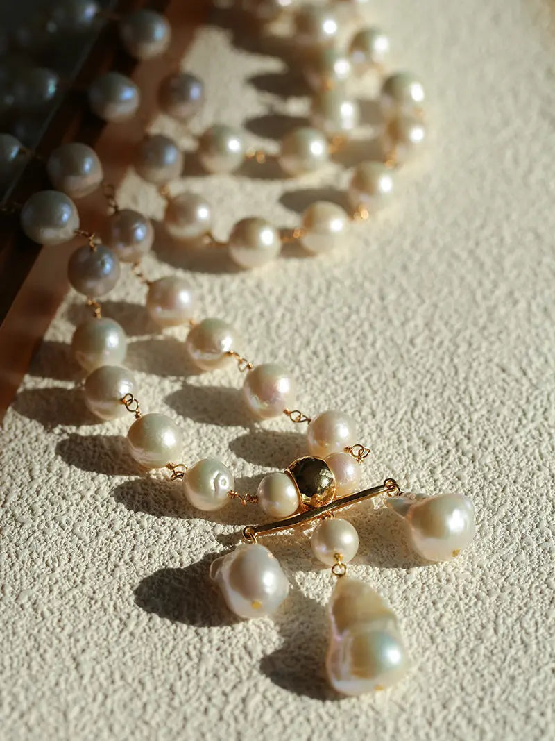 Vintage Baroque Pearl Long Necklace Miya Atelier-Shenzhen