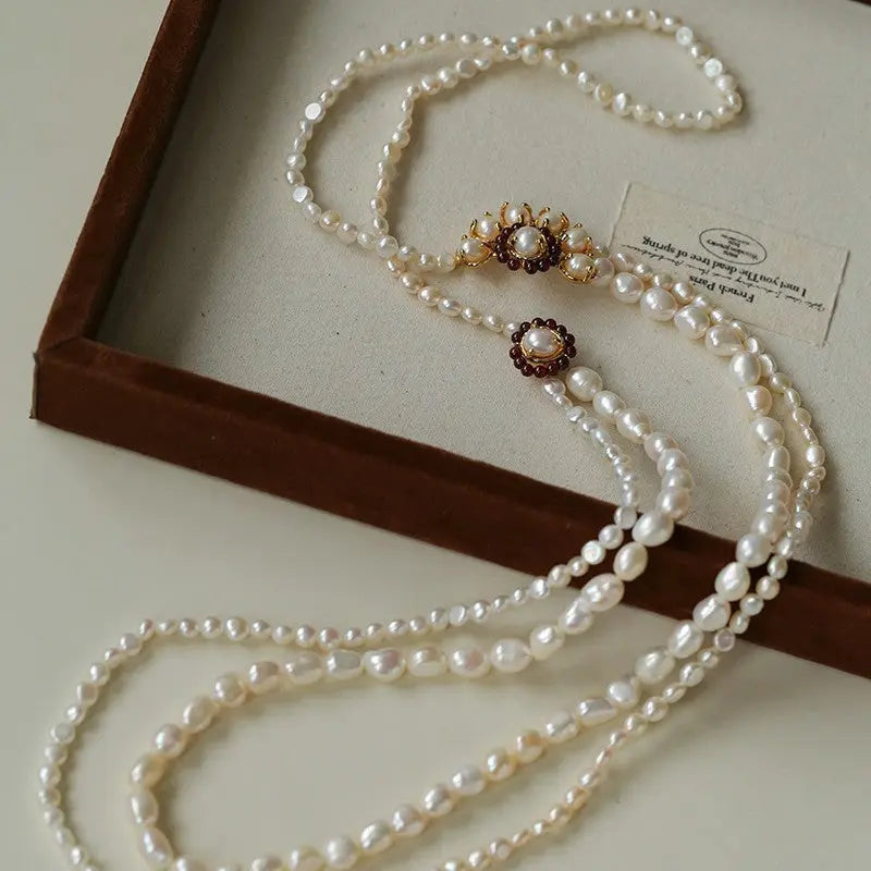 Vintage Court Style Multi-Strand Sunflower Necklace Miya Atelier-Shenzhen