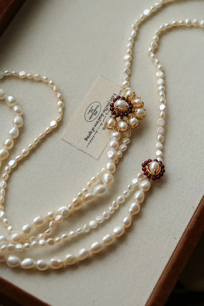 Vintage Court Style Multi-Strand Sunflower Necklace Miya Atelier-Shenzhen