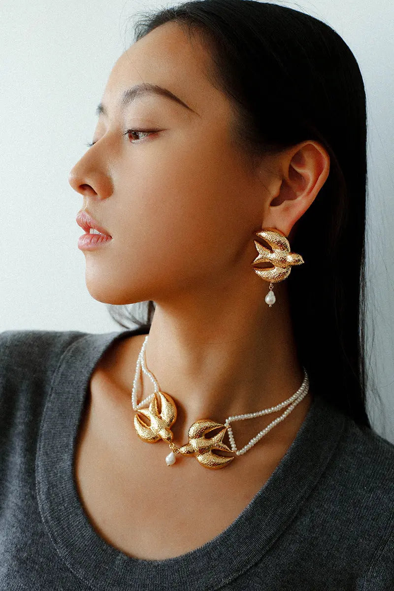 Spring 2026 New Arrival: Hammered Bird & Dove Pendant Necklace Miya Atelier-Shenzhen