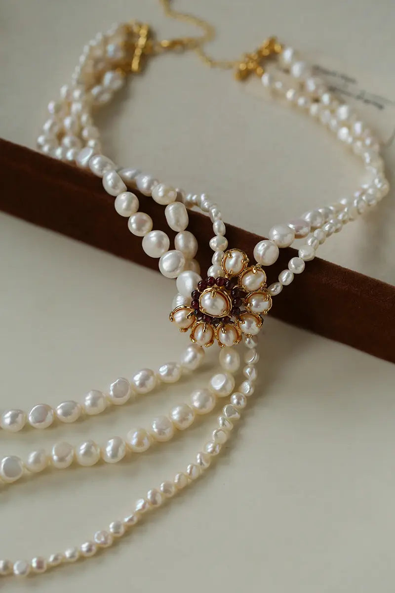 Old World Charm: Multi-Strand Sunflower Pearl Choker Miya Atelier-Shenzhen