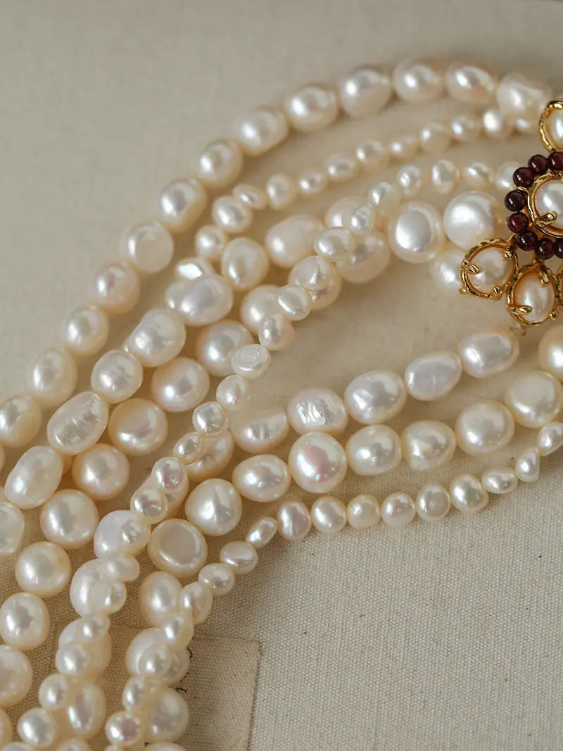 Old World Charm: Multi-Strand Sunflower Pearl Choker Miya Atelier-Shenzhen
