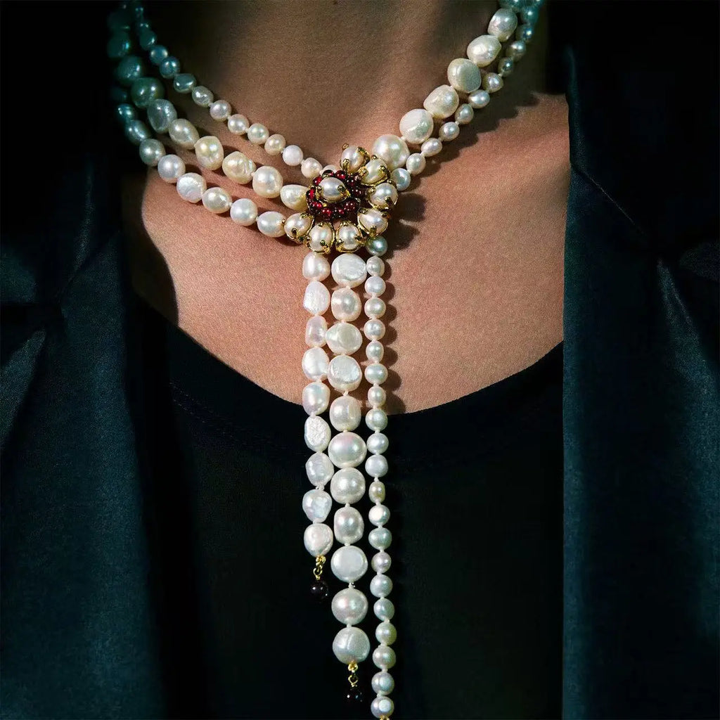Old World Charm: Multi-Strand Sunflower Pearl Choker Miya Atelier-Shenzhen