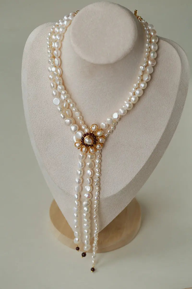 Old World Charm: Multi-Strand Sunflower Pearl Choker Miya Atelier-Shenzhen