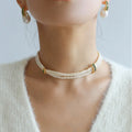 Triple-Layer Rice Pearl & Green Zircon Choker Necklace Miya Atelier-Shenzhen
