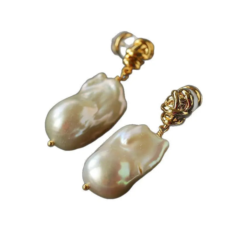 Vintage Twisted Knot Baroque Pearl Earrings Miya Atelier-Shenzhen