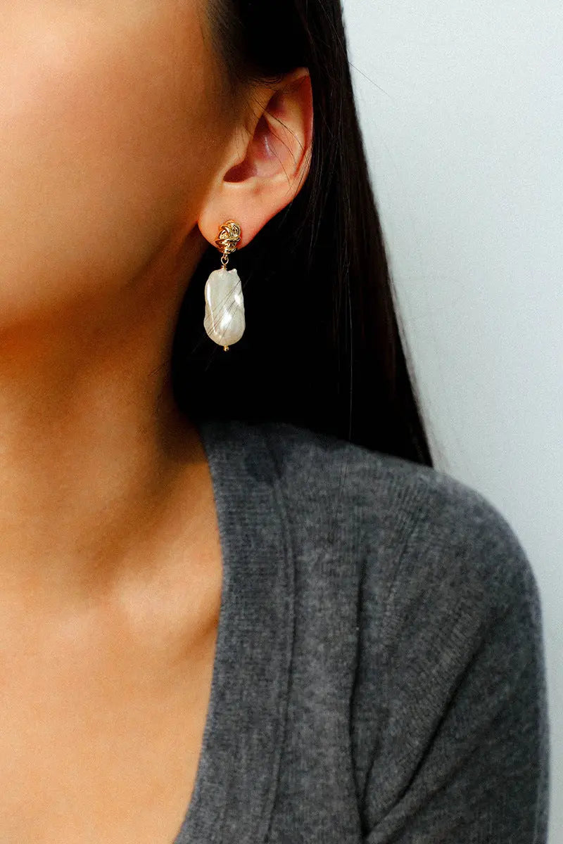 Vintage Twisted Knot Baroque Pearl Earrings Miya Atelier-Shenzhen