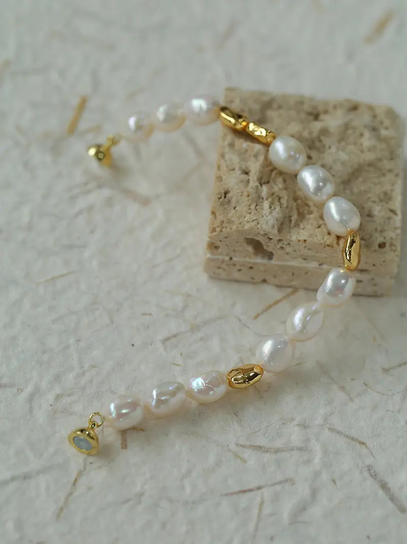 Irregular Metal Sheet & Pearl Bracelet Miya Atelier-Shenzhen